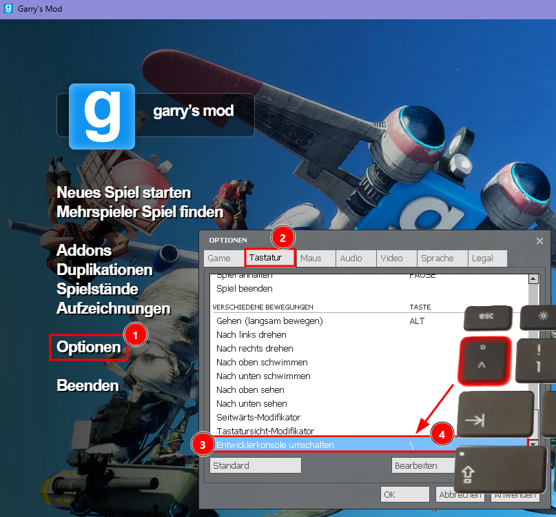 Entwicklerkonsole aktivieren