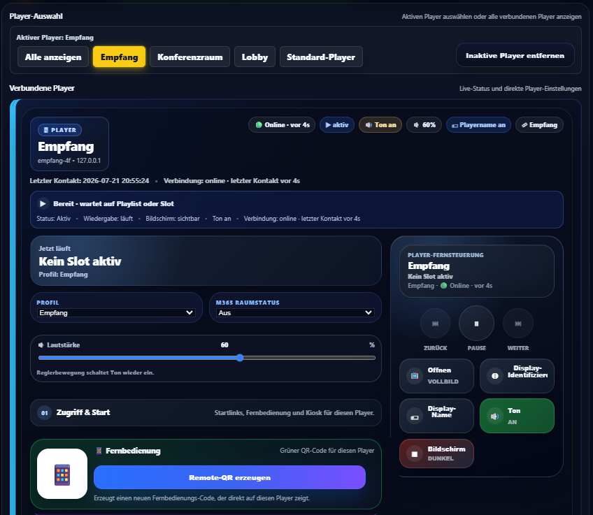Player-Steuerung – WALTRONE Signage Suite